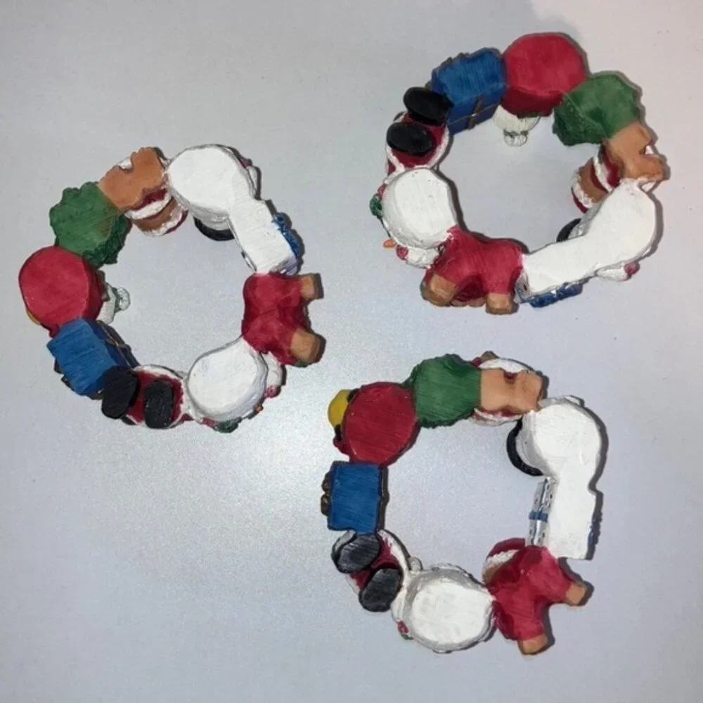 🎄✨ Set of 3 Ceramic Christmas Napkin Rings | 3” Diameter 🎅🎁